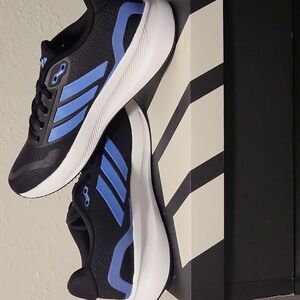 Adidas Runfalcon 5 Mens Black And Blue Athletic Shoes